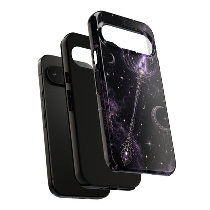 Celestial Magic Wand Phone Case — Mystic Moon & Stars Galaxy Tough Case