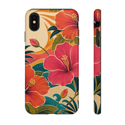Tropical Floral Tough Phone Case — Sunset Vibes  Protective Cover