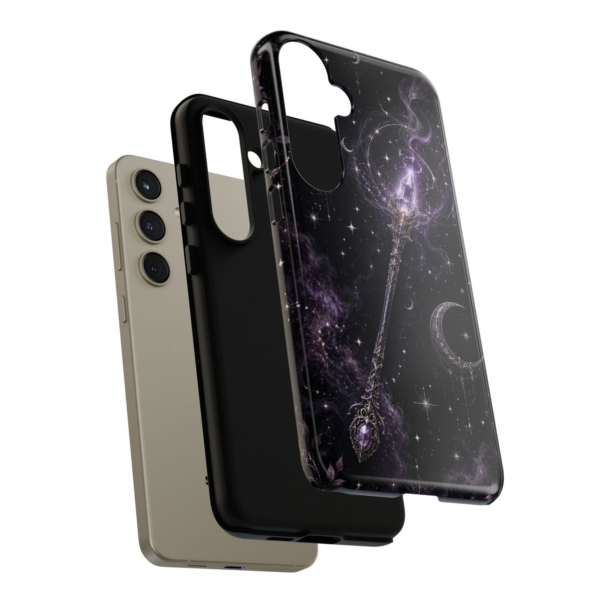 Celestial Magic Wand Phone Case — Mystic Moon & Stars Galaxy Tough Case
