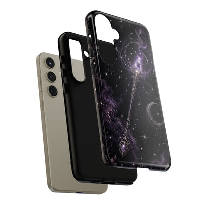 Celestial Magic Wand Phone Case — Mystic Moon & Stars Galaxy Tough Case