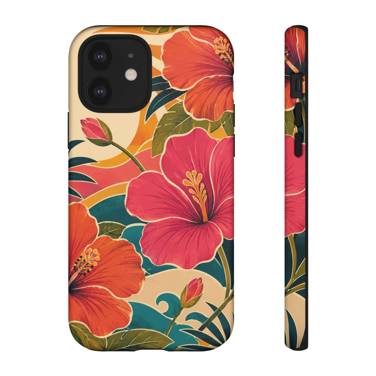 Tropical Floral Tough Phone Case — Sunset Vibes  Protective Cover