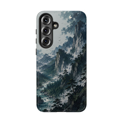 Mountain Landscape Phone Case — Misty Peaks Protective Tough Case