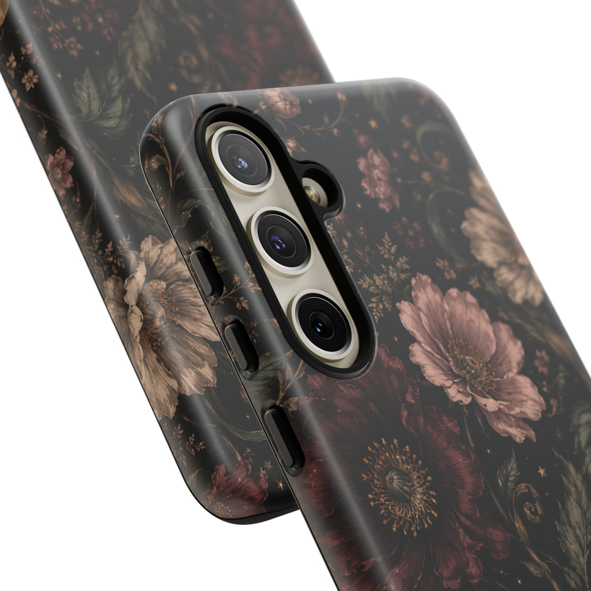 Floral Phone Case — Vintage Dark Botanical Protective Cover