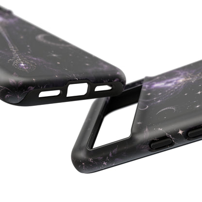 Celestial Magic Wand Phone Case — Mystic Moon & Stars Galaxy Tough Case