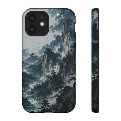 Mountain Landscape Phone Case — Misty Peaks Protective Tough Case