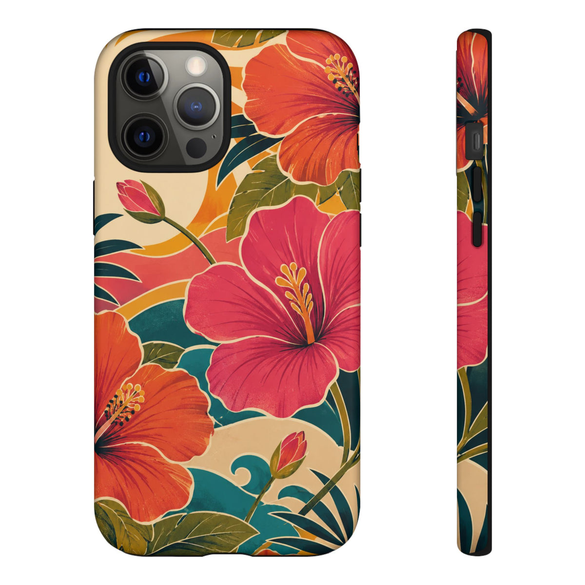 Tropical Floral Tough Phone Case — Sunset Vibes  Protective Cover
