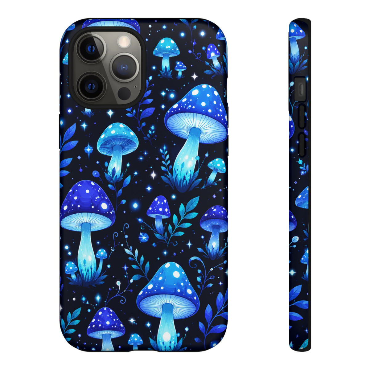 Blue Glowing Mushrooms Phone Case — Psychedelic Fungi Tough Case