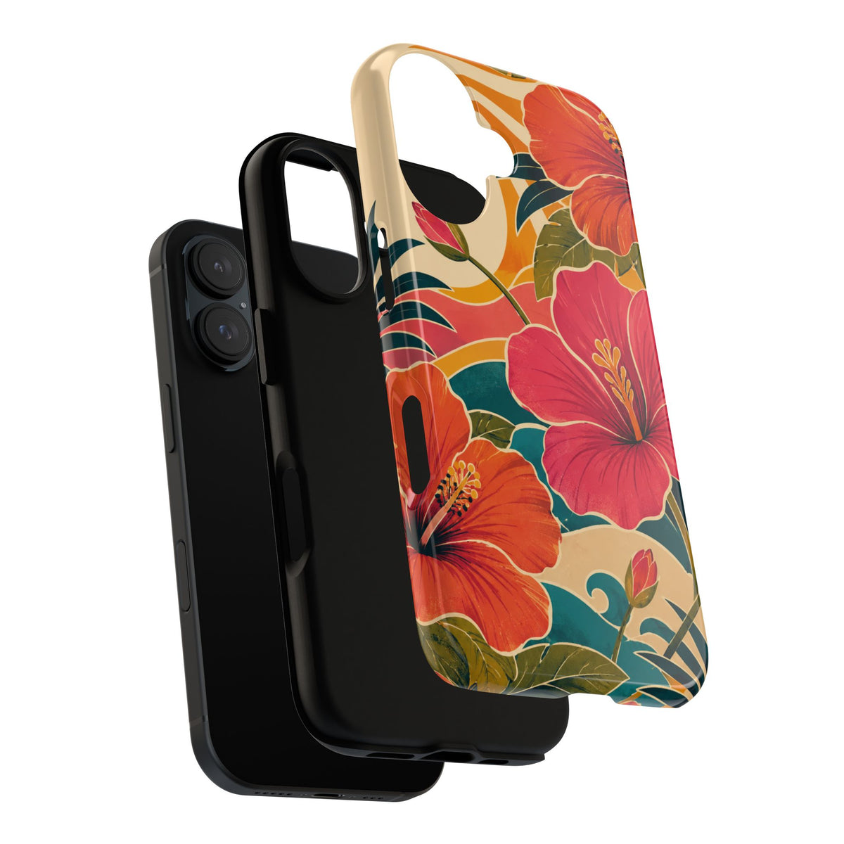 Tropical Floral Tough Phone Case — Sunset Vibes  Protective Cover