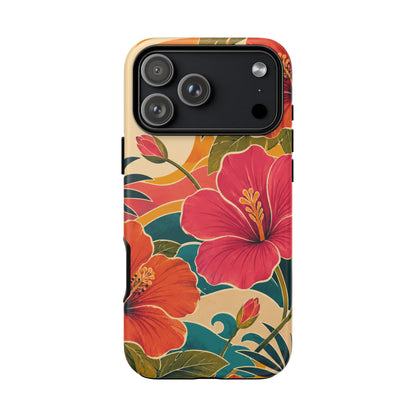 Tropical Floral Tough Phone Case — Sunset Vibes  Protective Cover