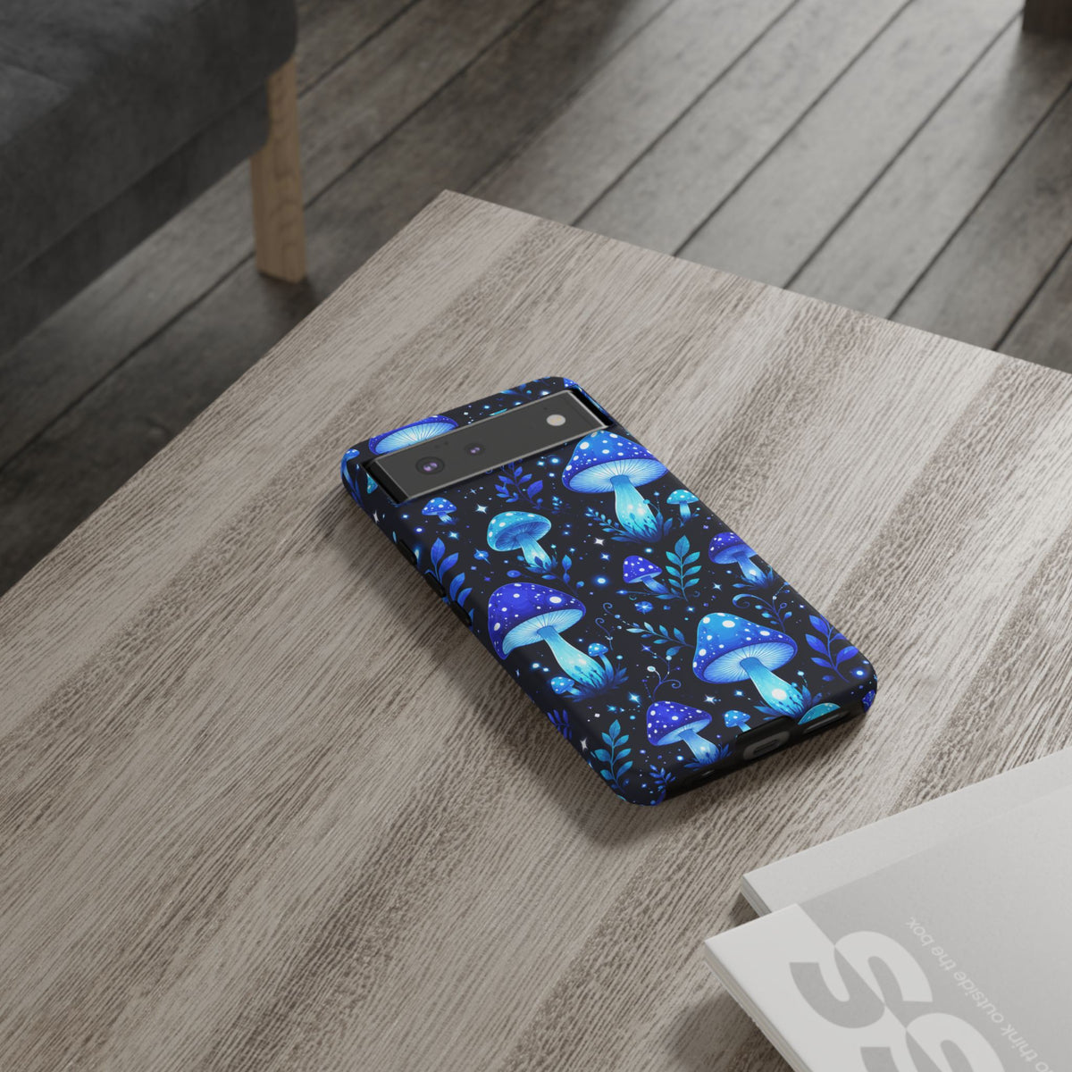 Blue Glowing Mushrooms Phone Case — Psychedelic Fungi Tough Case