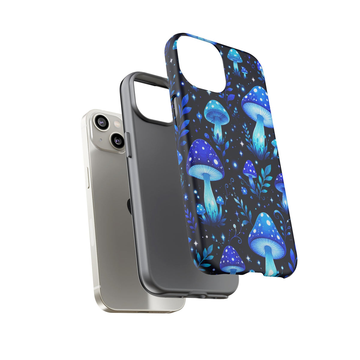 Blue Glowing Mushrooms Phone Case — Psychedelic Fungi Tough Case