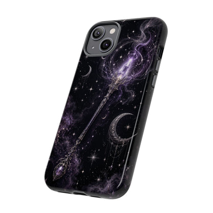 Celestial Magic Wand Phone Case — Mystic Moon & Stars Galaxy Tough Case