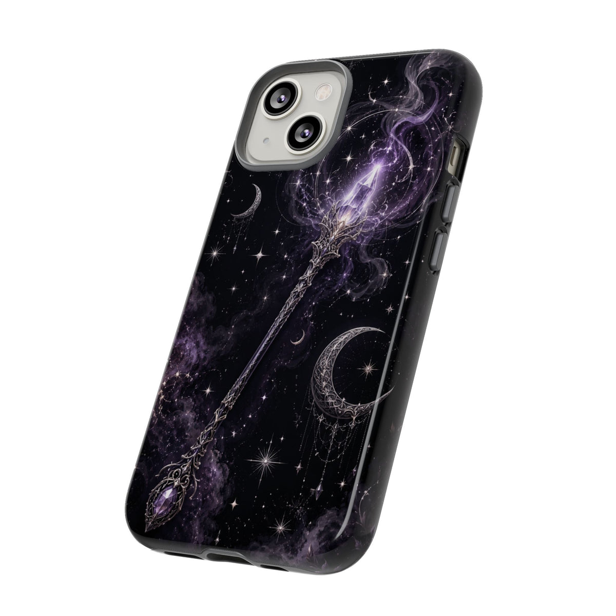 Celestial Magic Wand Phone Case — Mystic Moon & Stars Galaxy Tough Case