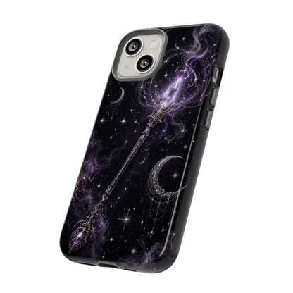 Celestial Magic Wand Phone Case — Mystic Moon & Stars Galaxy Tough Case