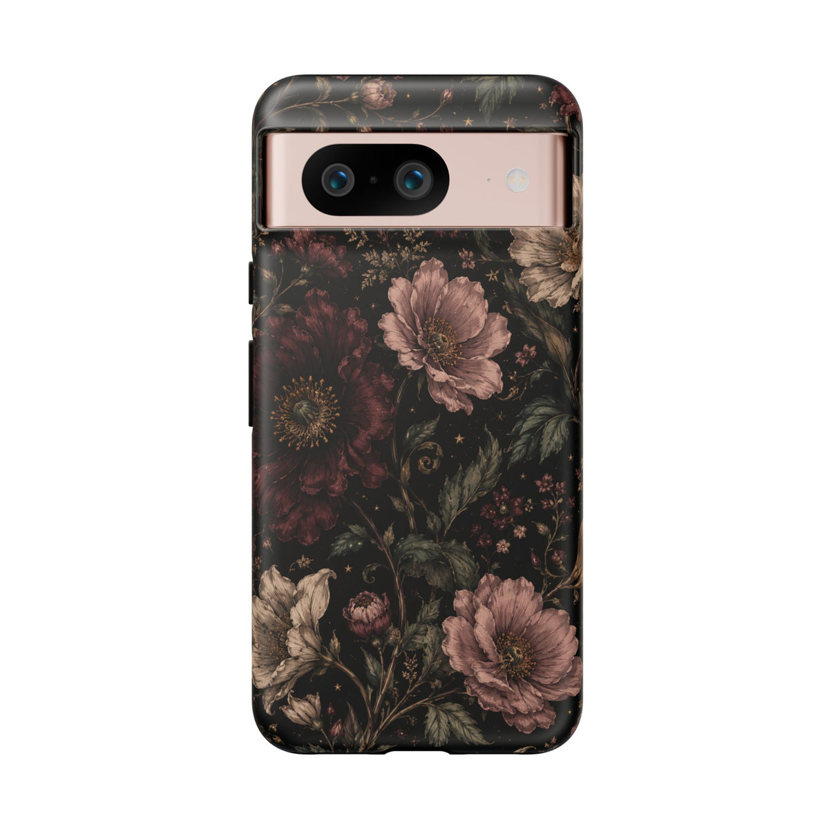 Floral Phone Case — Vintage Dark Botanical Protective Cover