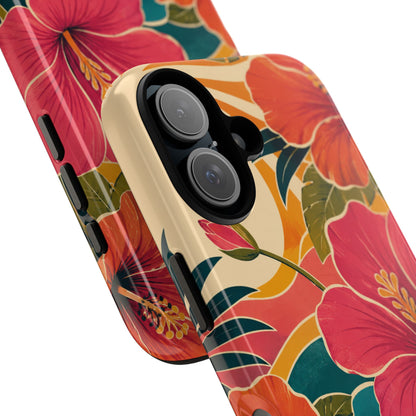 Tropical Floral Tough Phone Case — Sunset Vibes  Protective Cover