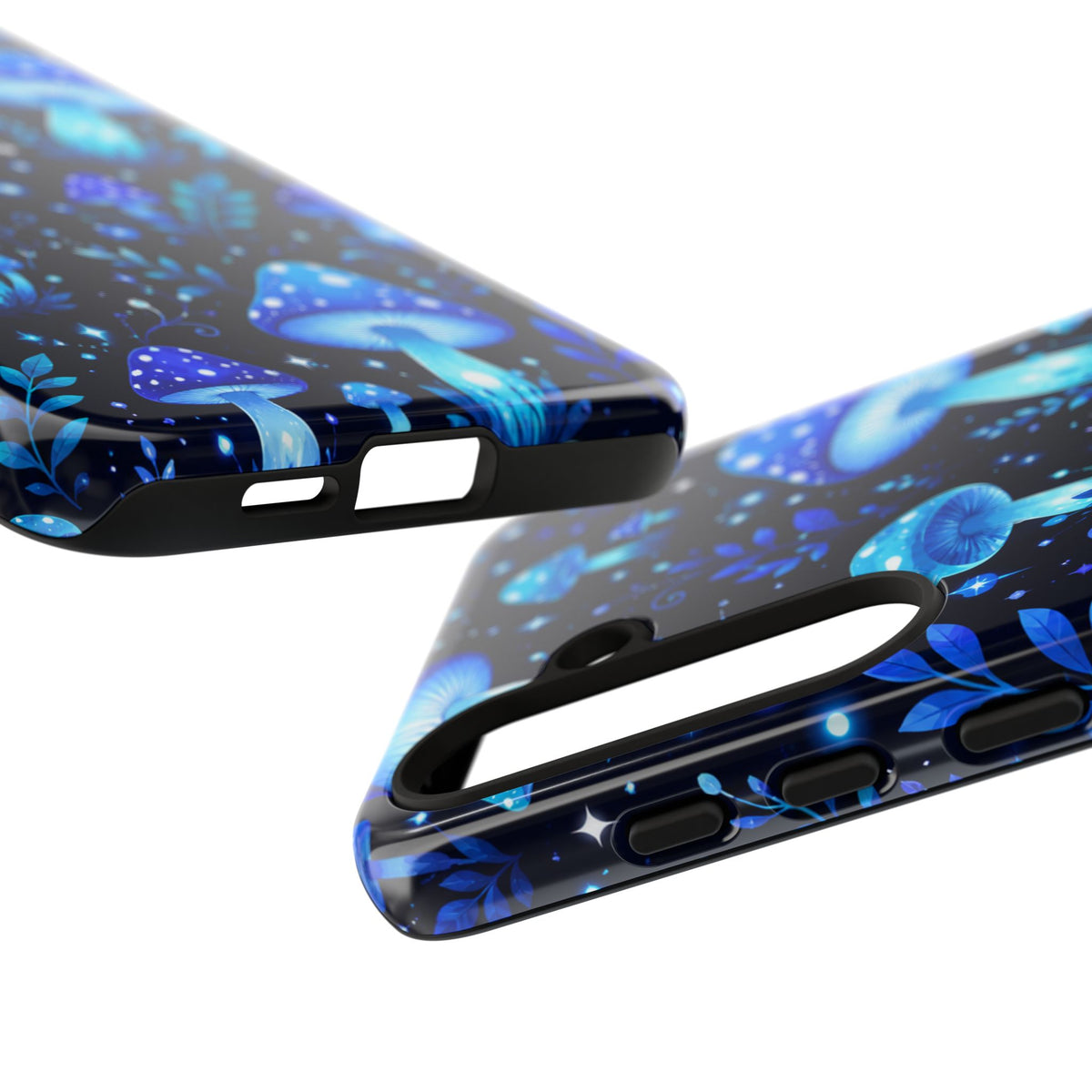 Blue Glowing Mushrooms Phone Case — Psychedelic Fungi Tough Case