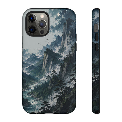 Mountain Landscape Phone Case — Misty Peaks Protective Tough Case