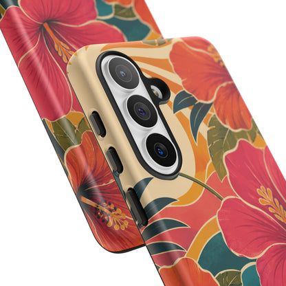 Tropical Floral Tough Phone Case — Sunset Vibes  Protective Cover
