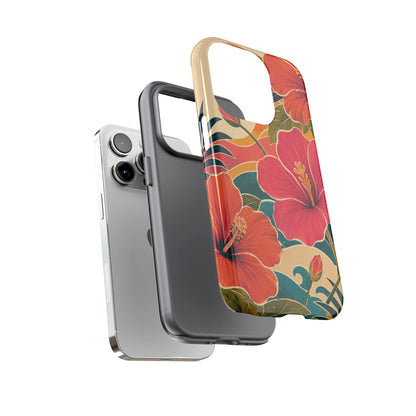 Tropical Floral Tough Phone Case — Sunset Vibes  Protective Cover