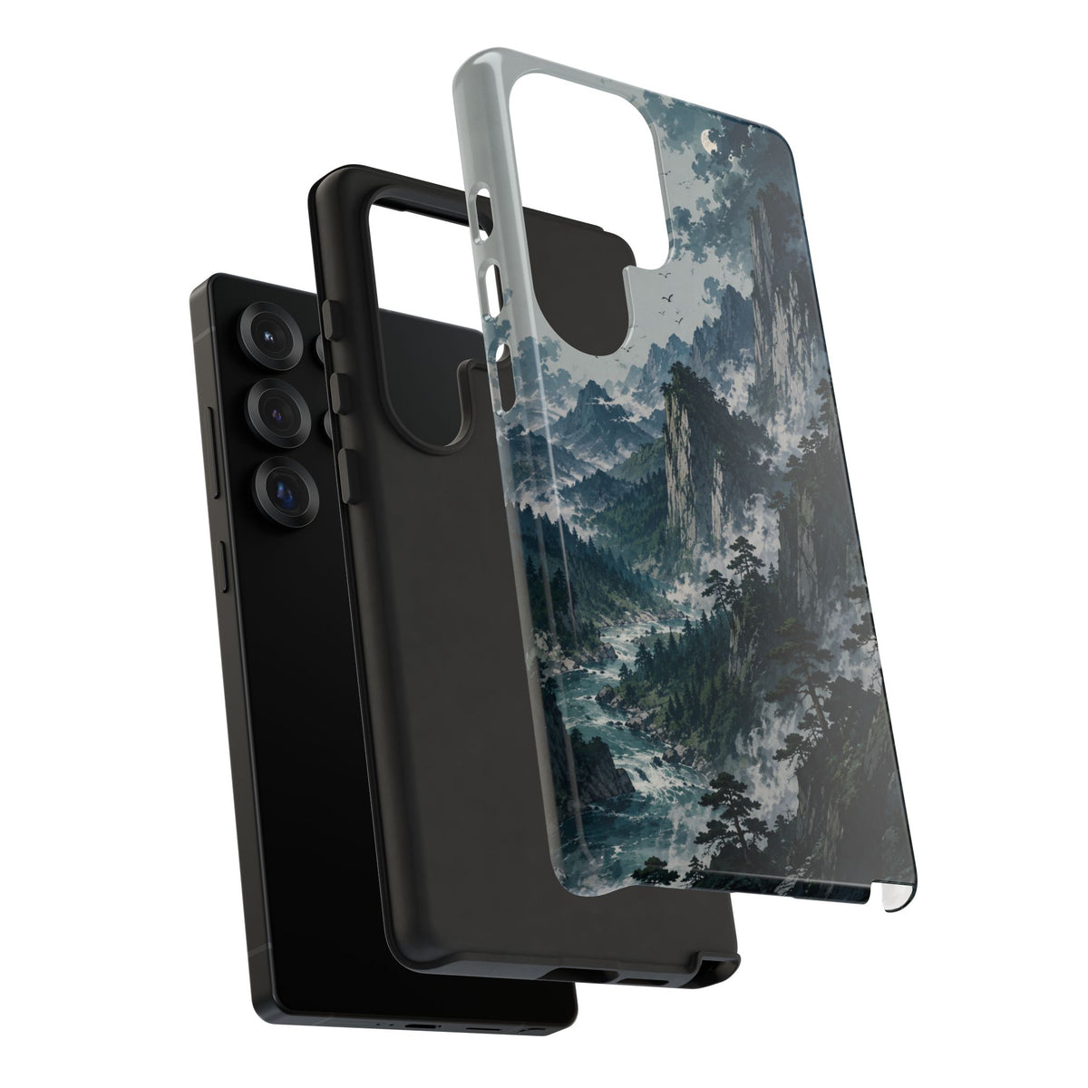 Mountain Landscape Phone Case — Misty Peaks Protective Tough Case