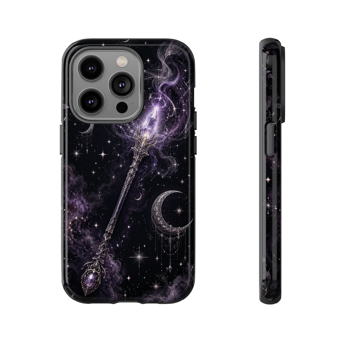 Celestial Magic Wand Phone Case — Mystic Moon & Stars Galaxy Tough Case