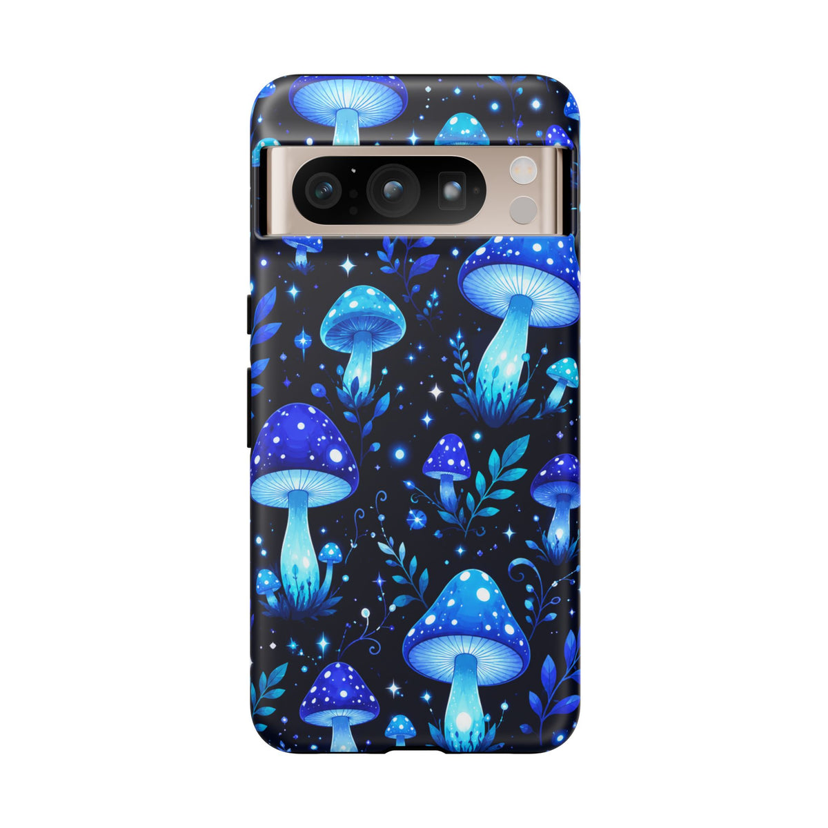 Blue Glowing Mushrooms Phone Case — Psychedelic Fungi Tough Case
