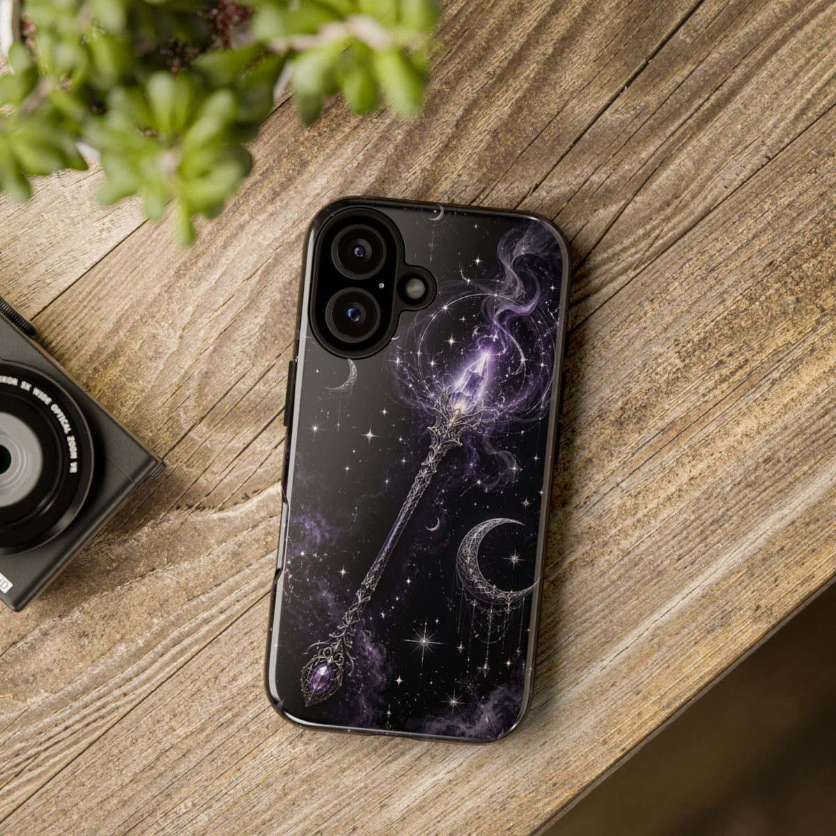 Celestial Magic Wand Phone Case — Mystic Moon & Stars Galaxy Tough Case