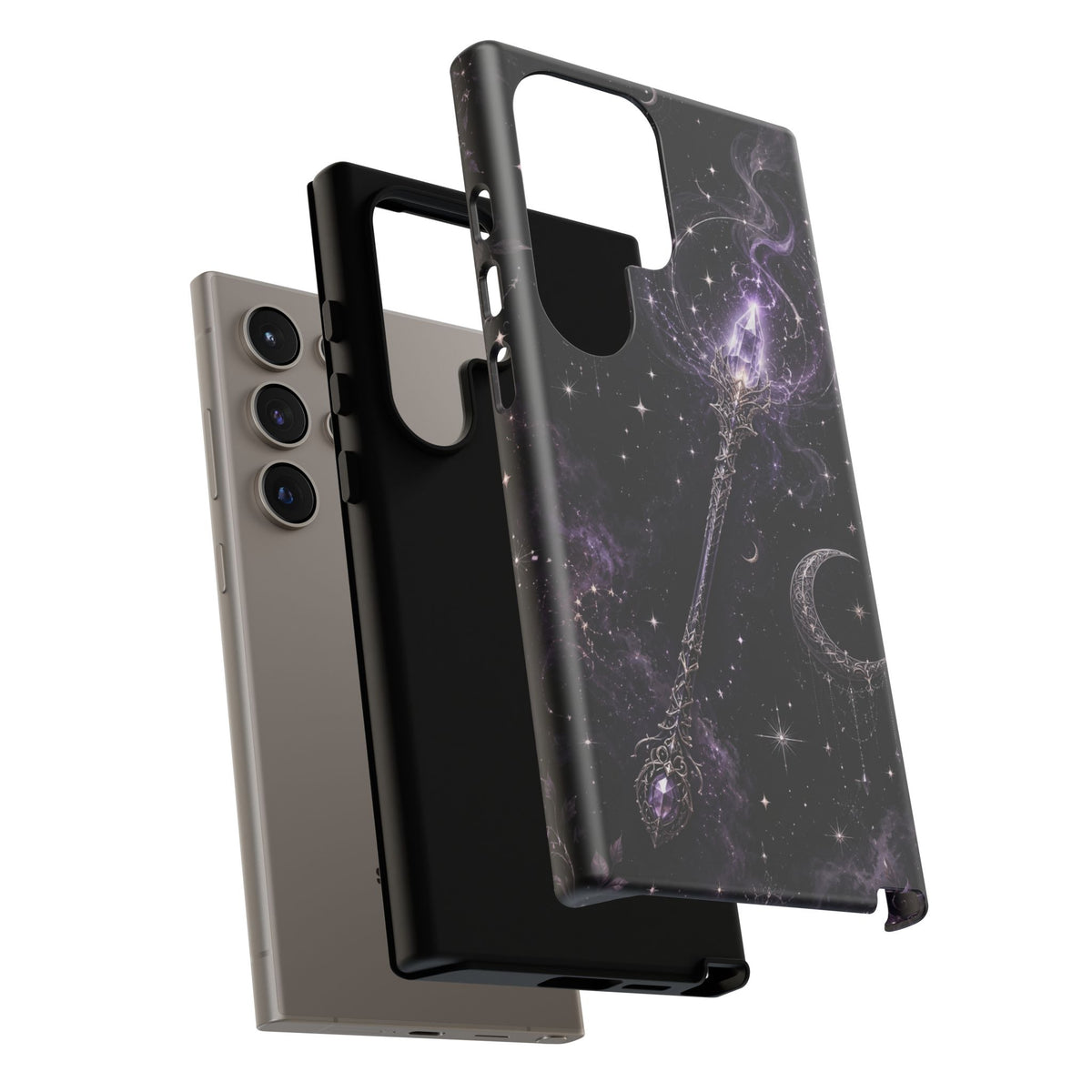 Celestial Magic Wand Phone Case — Mystic Moon & Stars Galaxy Tough Case