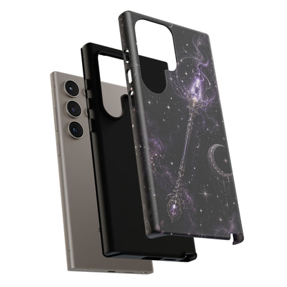 Celestial Magic Wand Phone Case — Mystic Moon & Stars Galaxy Tough Case