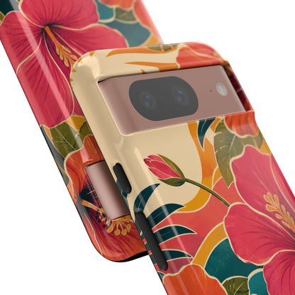Tropical Floral Tough Phone Case — Sunset Vibes  Protective Cover
