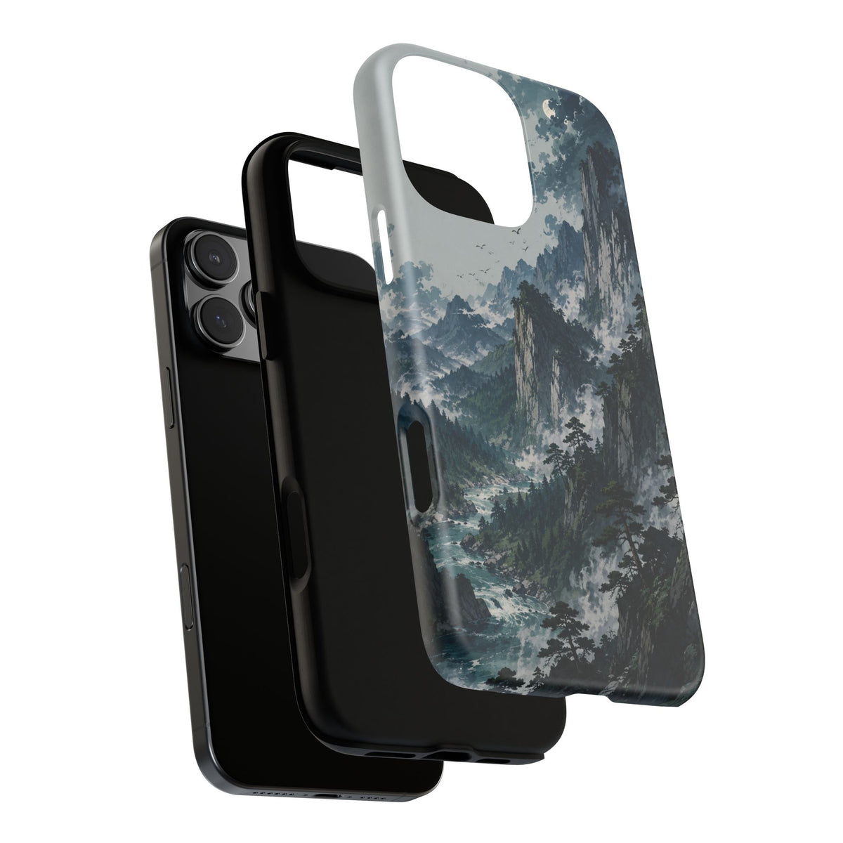 Mountain Landscape Phone Case — Misty Peaks Protective Tough Case
