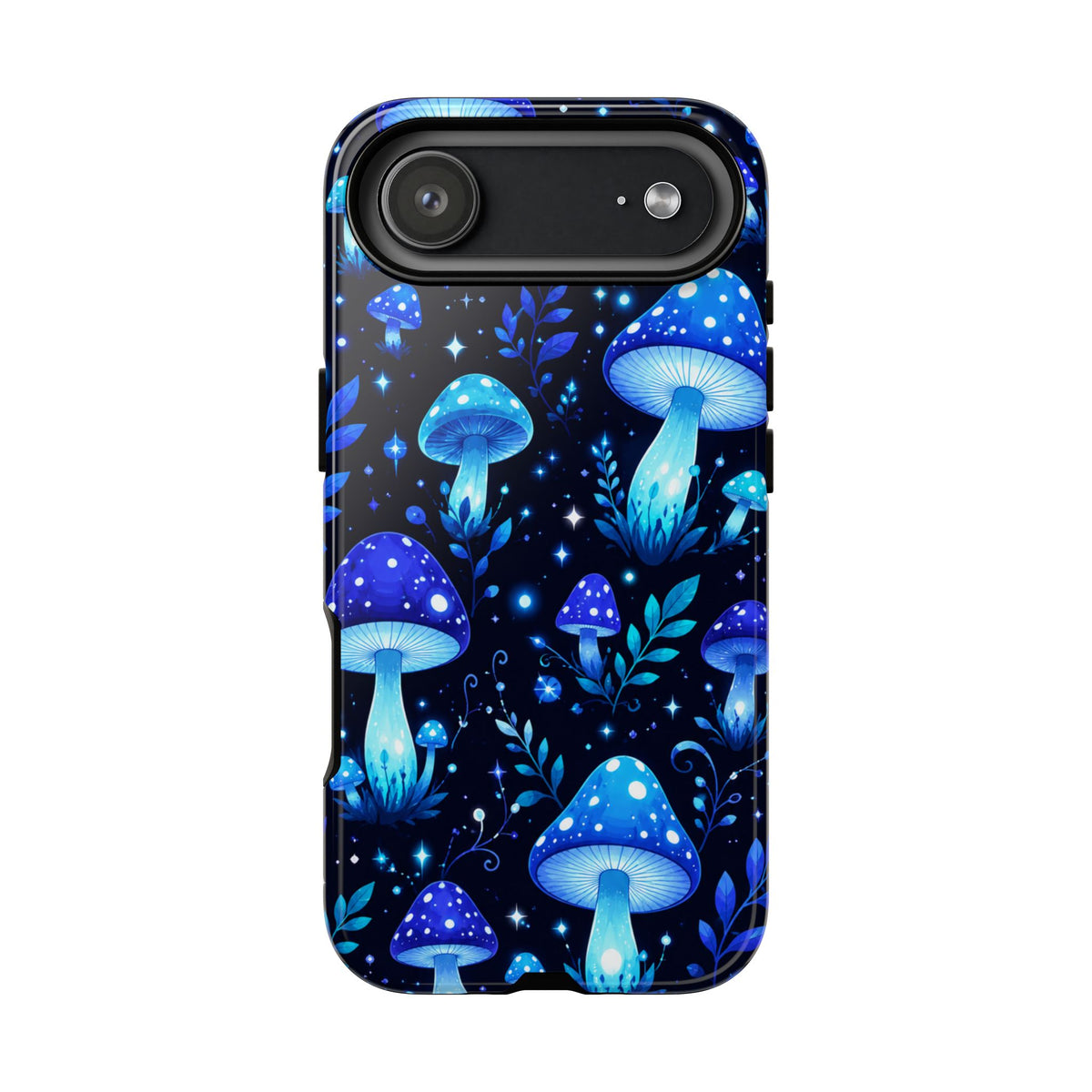 Blue Glowing Mushrooms Phone Case — Psychedelic Fungi Tough Case