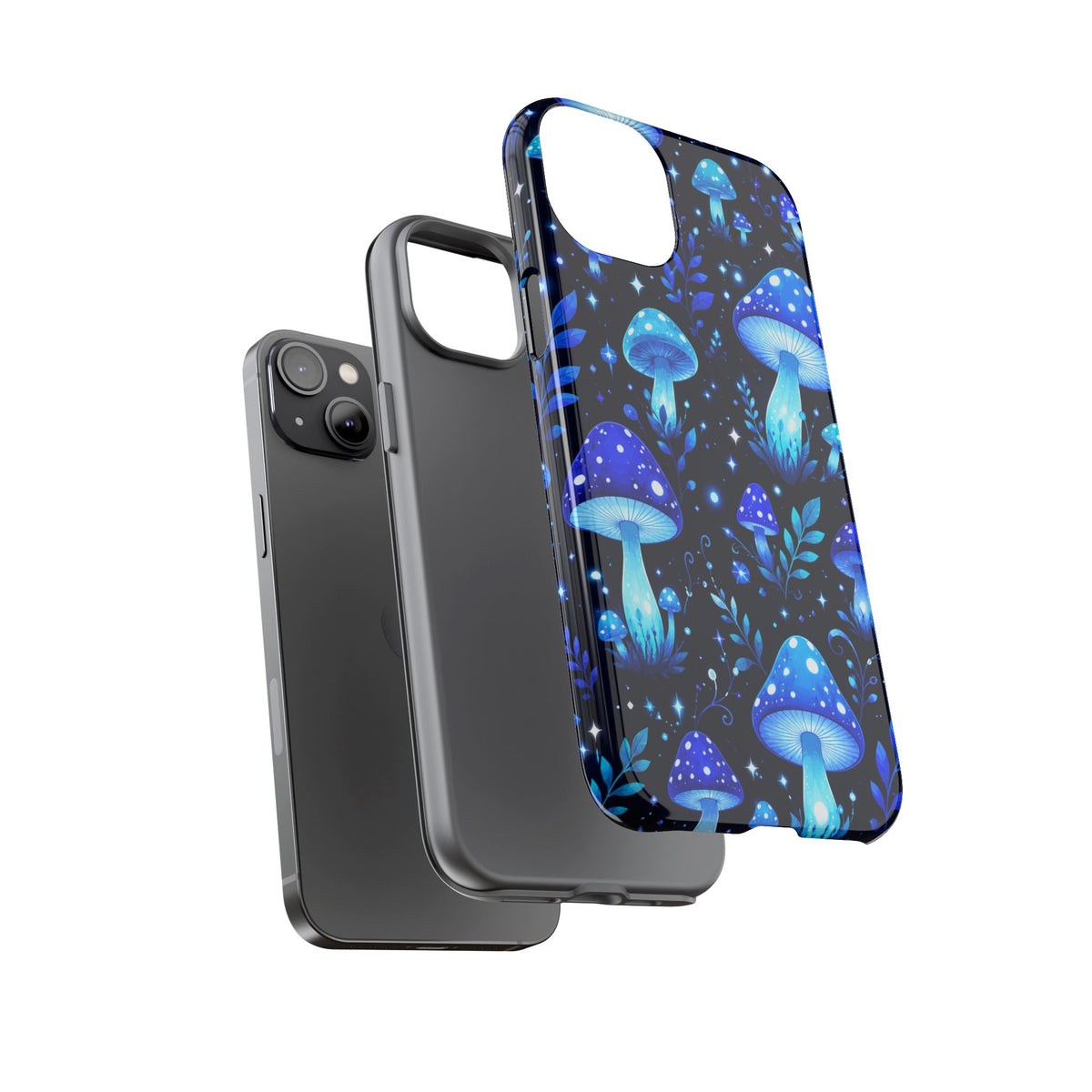 Blue Glowing Mushrooms Phone Case — Psychedelic Fungi Tough Case