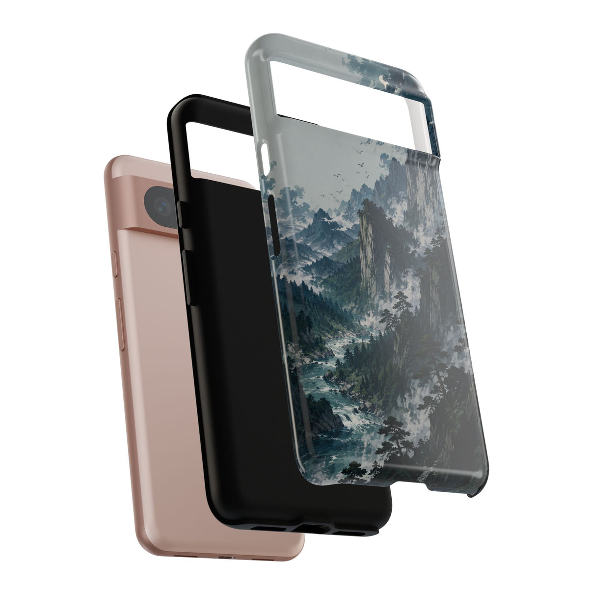 Mountain Landscape Phone Case — Misty Peaks Protective Tough Case