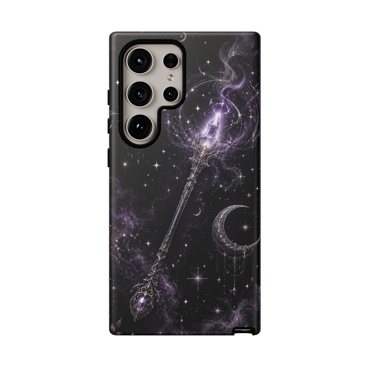 Celestial Magic Wand Phone Case — Mystic Moon & Stars Galaxy Tough Case
