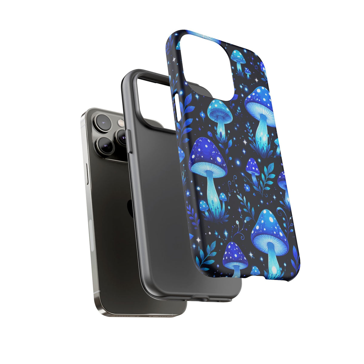 Blue Glowing Mushrooms Phone Case — Psychedelic Fungi Tough Case