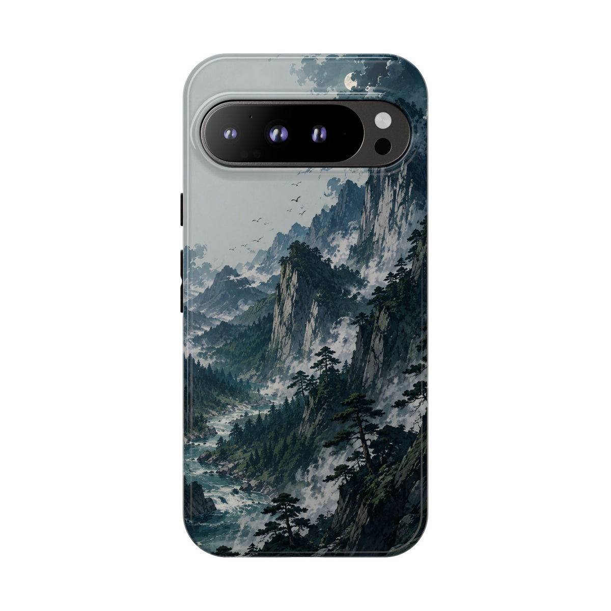 Mountain Landscape Phone Case — Misty Peaks Protective Tough Case