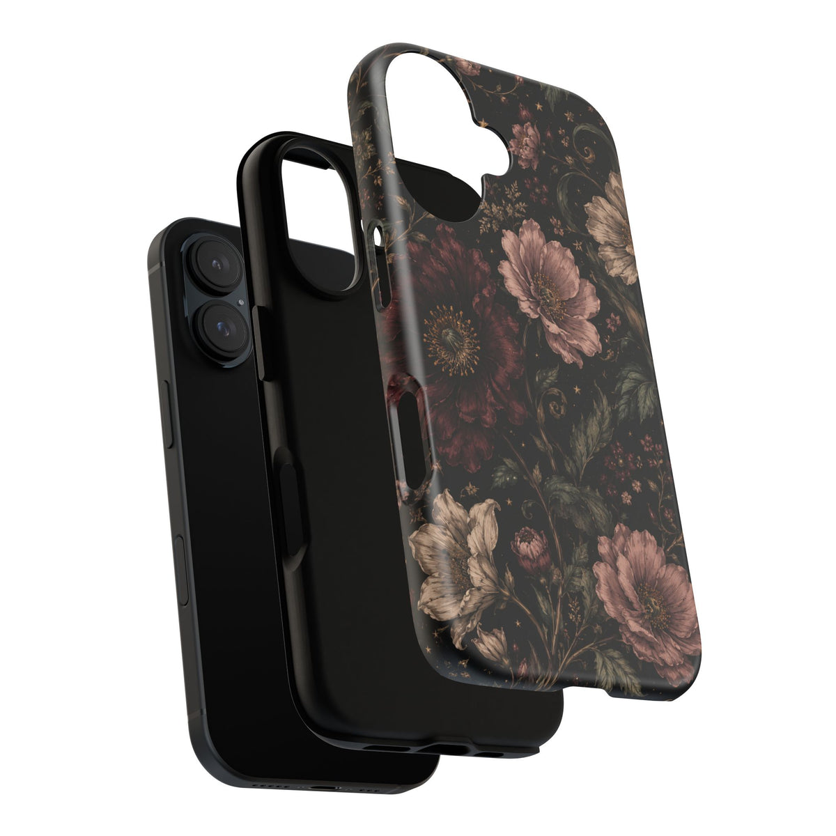 Floral Phone Case — Vintage Dark Botanical Protective Cover