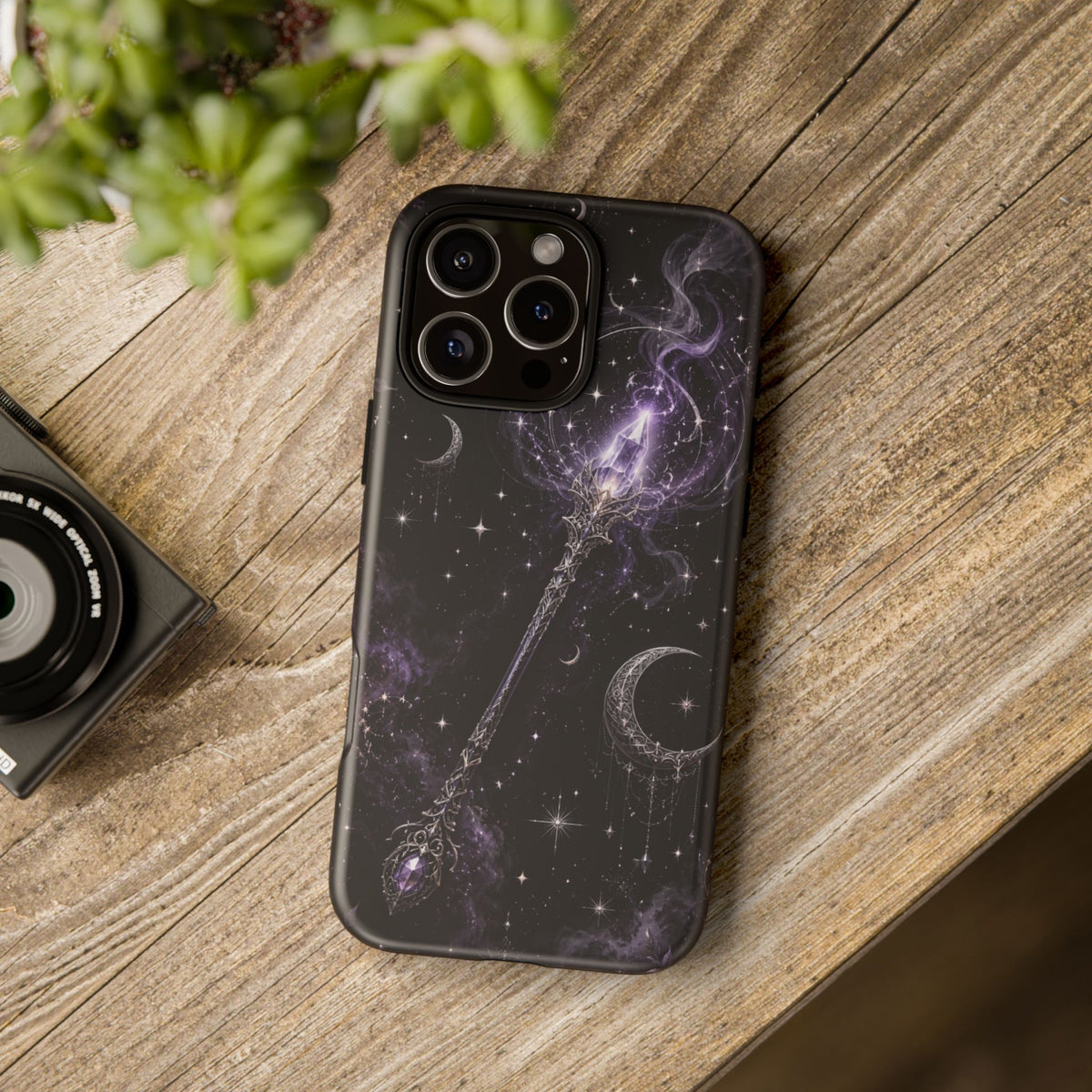 Celestial Magic Wand Phone Case — Mystic Moon & Stars Galaxy Tough Case