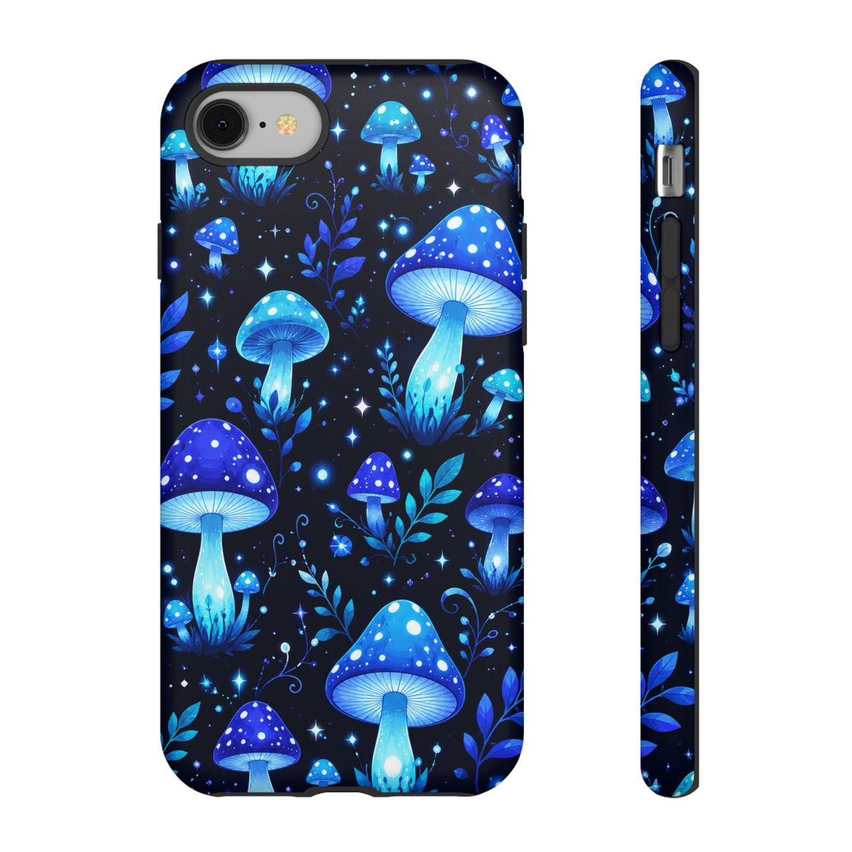 Blue Glowing Mushrooms Phone Case — Psychedelic Fungi Tough Case