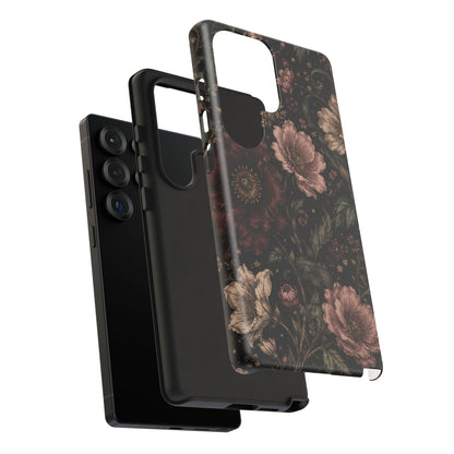 Floral Phone Case — Vintage Dark Botanical Protective Cover