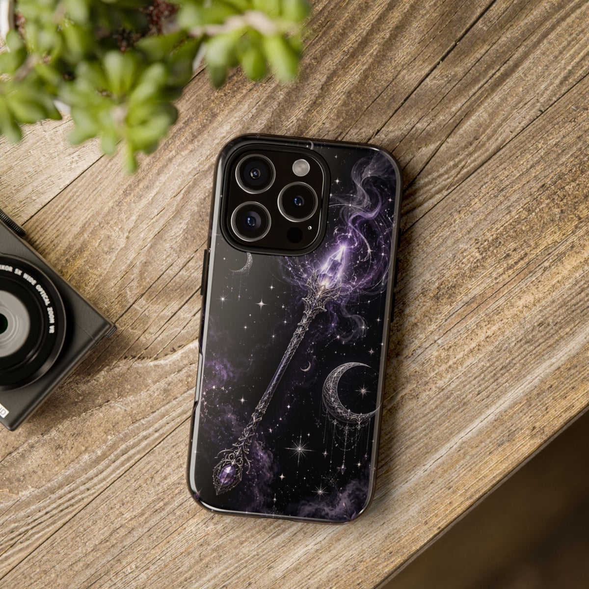 Celestial Magic Wand Phone Case — Mystic Moon & Stars Galaxy Tough Case