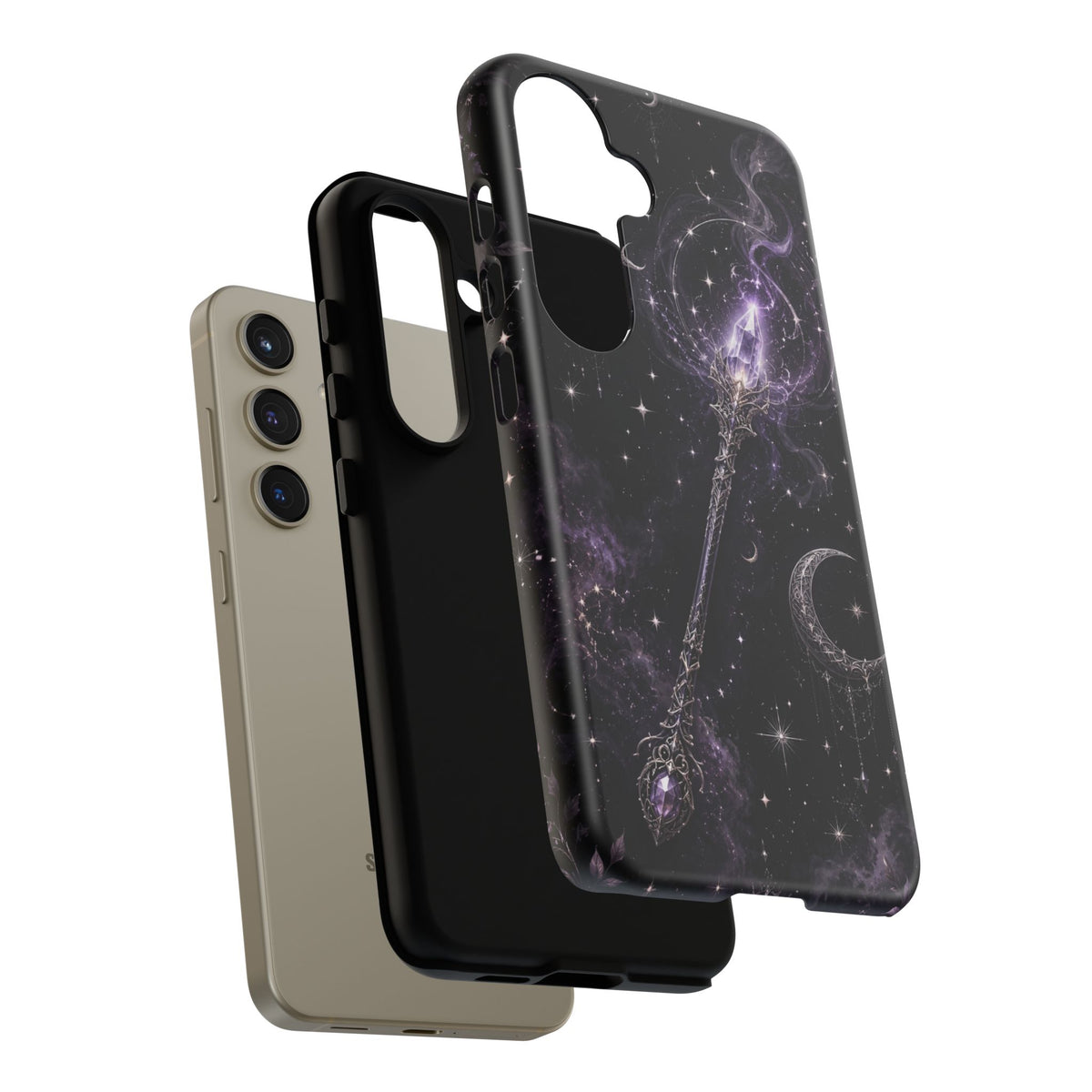 Celestial Magic Wand Phone Case — Mystic Moon & Stars Galaxy Tough Case