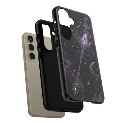 Celestial Magic Wand Phone Case — Mystic Moon & Stars Galaxy Tough Case