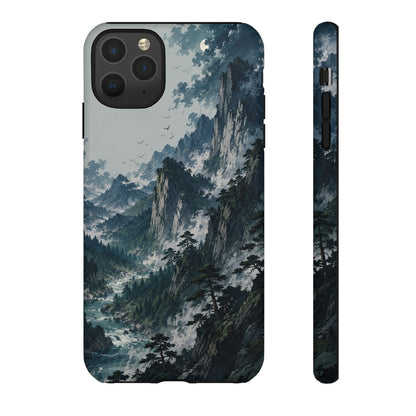 Mountain Landscape Phone Case — Misty Peaks Protective Tough Case