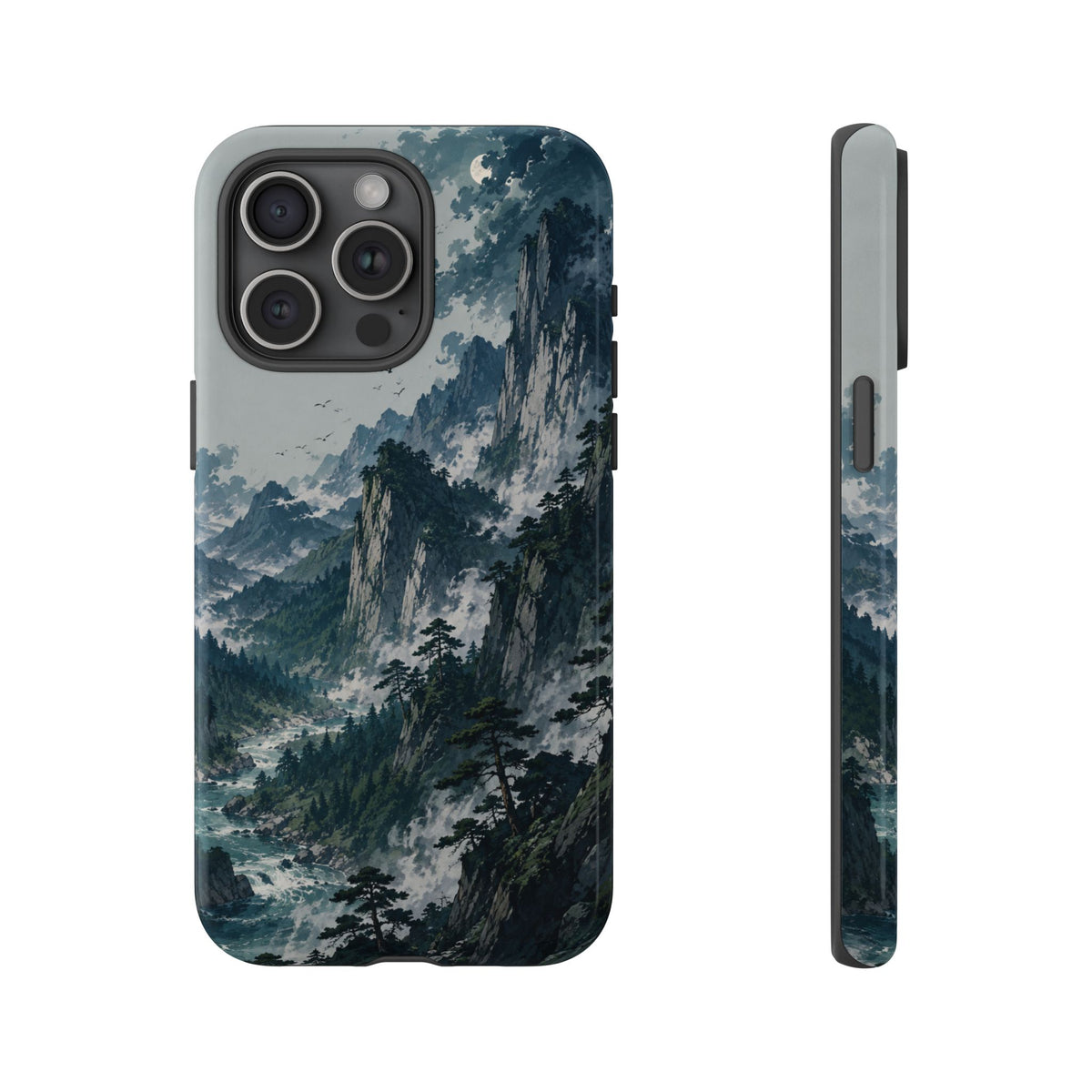 Mountain Landscape Phone Case — Misty Peaks Protective Tough Case