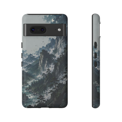 Mountain Landscape Phone Case — Misty Peaks Protective Tough Case