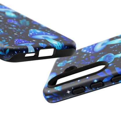 Blue Glowing Mushrooms Phone Case — Psychedelic Fungi Tough Case