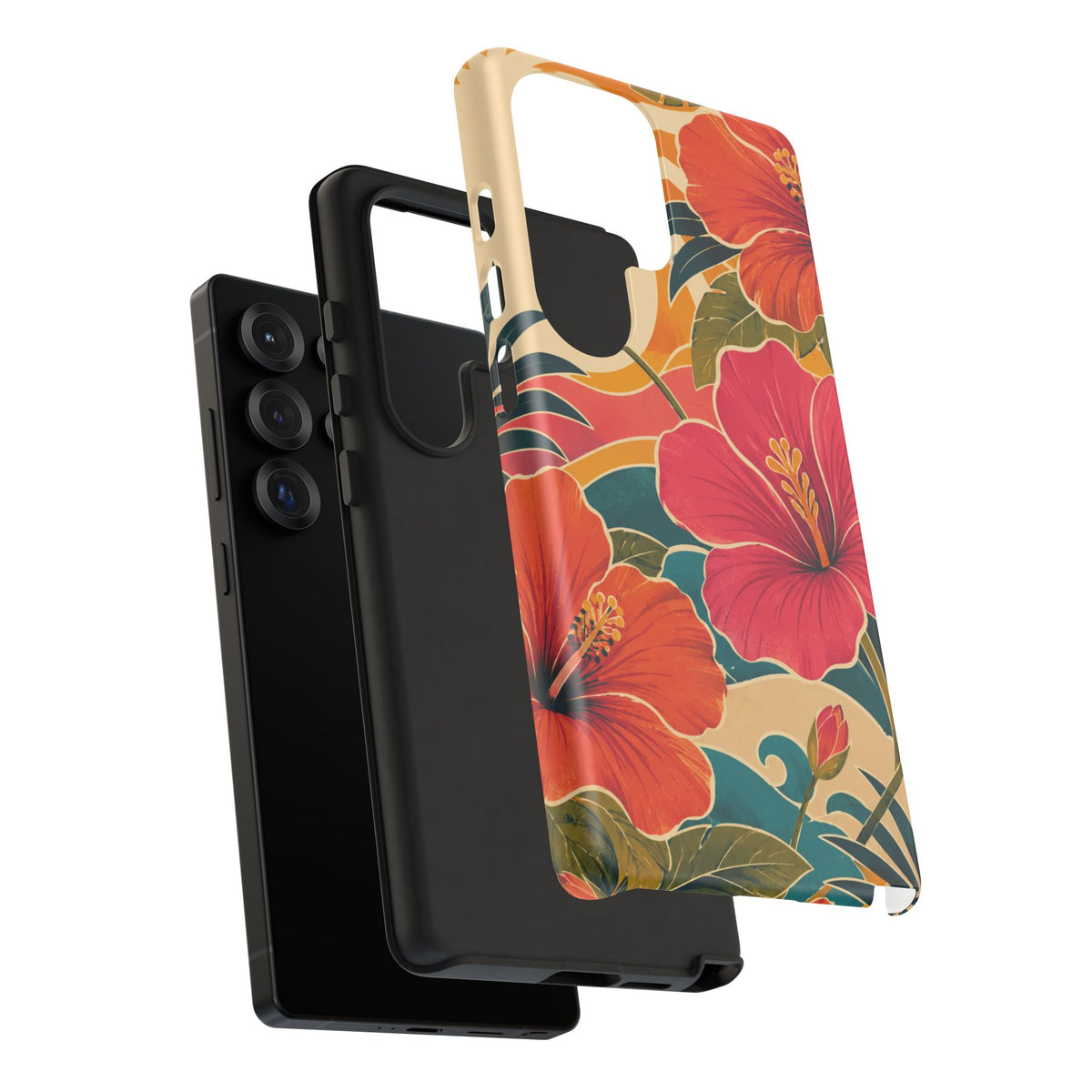 Tropical Floral Tough Phone Case — Sunset Vibes  Protective Cover